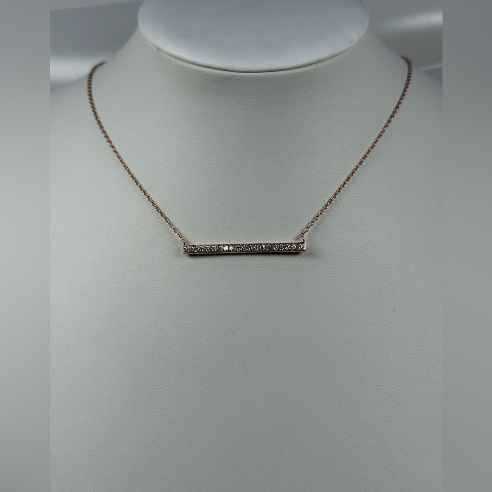 Elegant Bar Silver Rose Gold Pendant Necklace